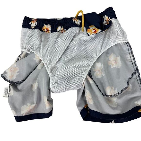 J. Crew Navy Tropical Floral Swim Trunks size Small - Picture 8 of 10